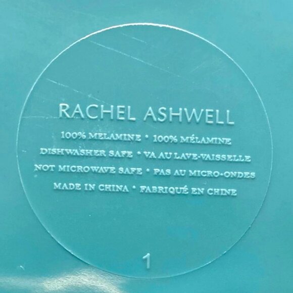 Rachel Ashwell Set of 4 Plates 9" Lunch Salad Teal Shimmery Beaded Ruffled Edge - Picture 6 of 6